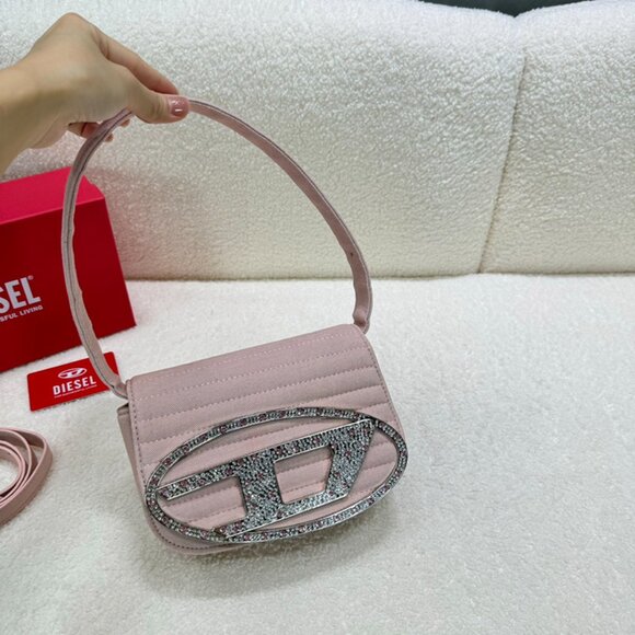 Diesel Pink Diamond Brand Logo Shoulder Bag - Picture 9 of 9